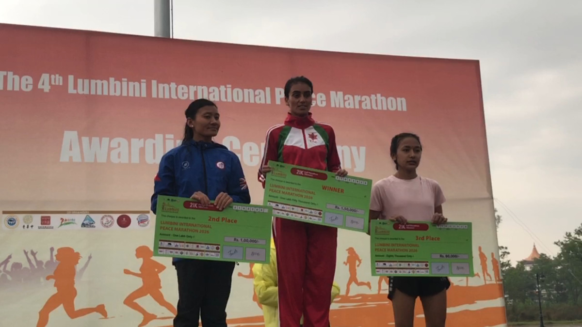 लुम्बिनी अन्तर्राष्ट्रिय पिस म्याराथनमा विनोद र पूर्णलक्ष्मी च्याम्पियन