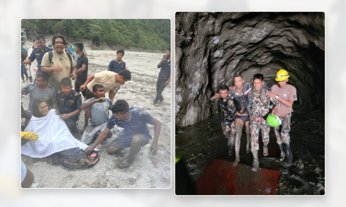 त्रिशुली बाढीको ११ औं दिनः सुरुङमा फसेका चिनियाँ नागरिक र बेत्रावतीकी एक महिलाको जीवितै उद्धार