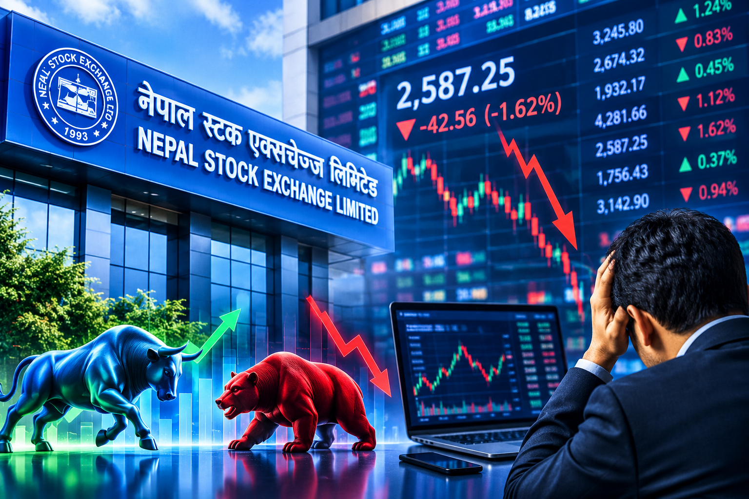 सेयर बजार गिरावटको दबाबबीच नीतिगत बहस, सोमबार बजार सुधारतर्फ कि थप दबाबतर्फ?