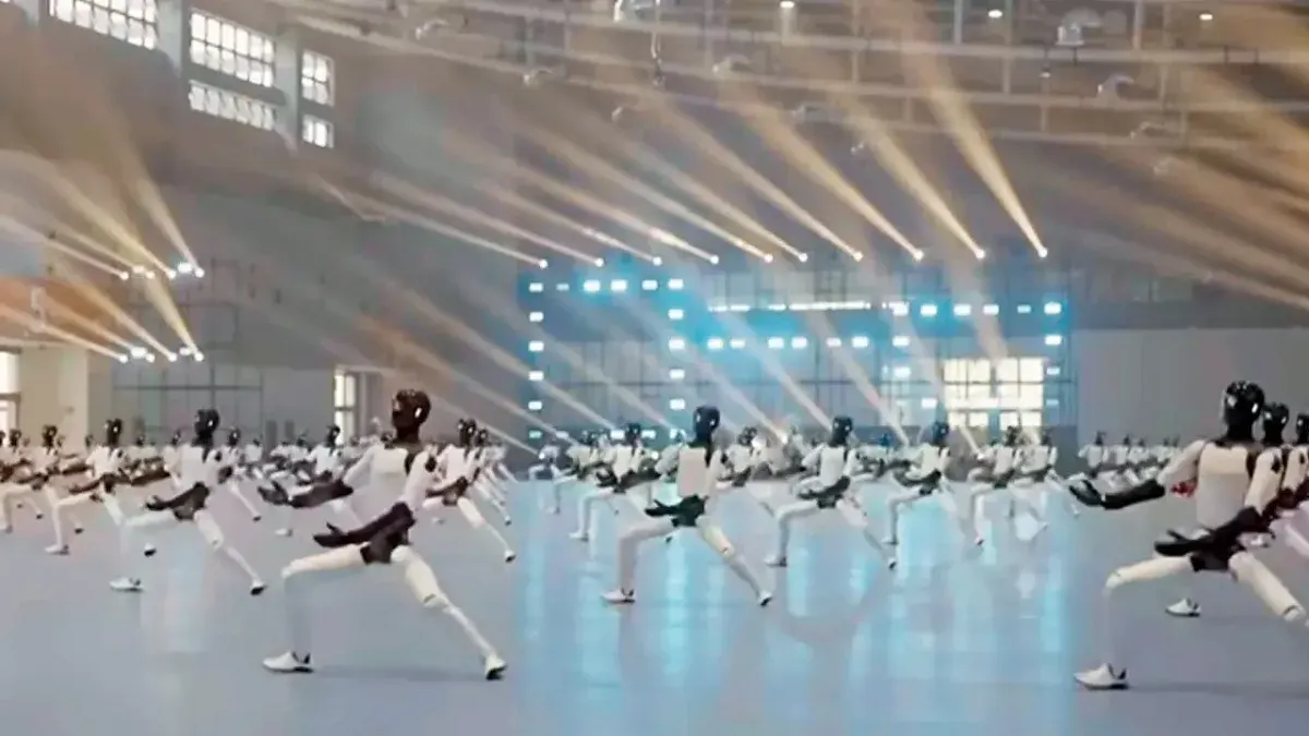 In China, 110 humanoid robots set a world record by performing a dance together.